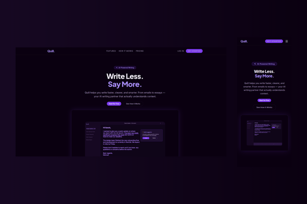Quill SaaS Landing Page